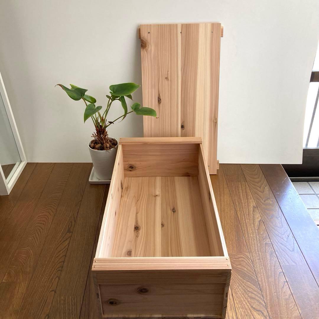 木製収納ボックス 蓋付き 大工道具箱 収納箱 木箱 ツールBOX