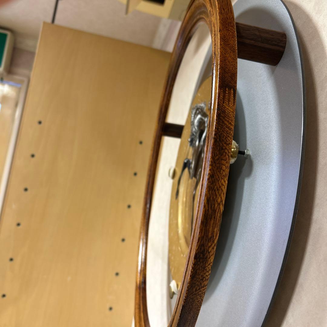 馬(エクウス)ブラック＆ゴールド30cmプレート額装(漆ナチュラルカラー壁掛け)