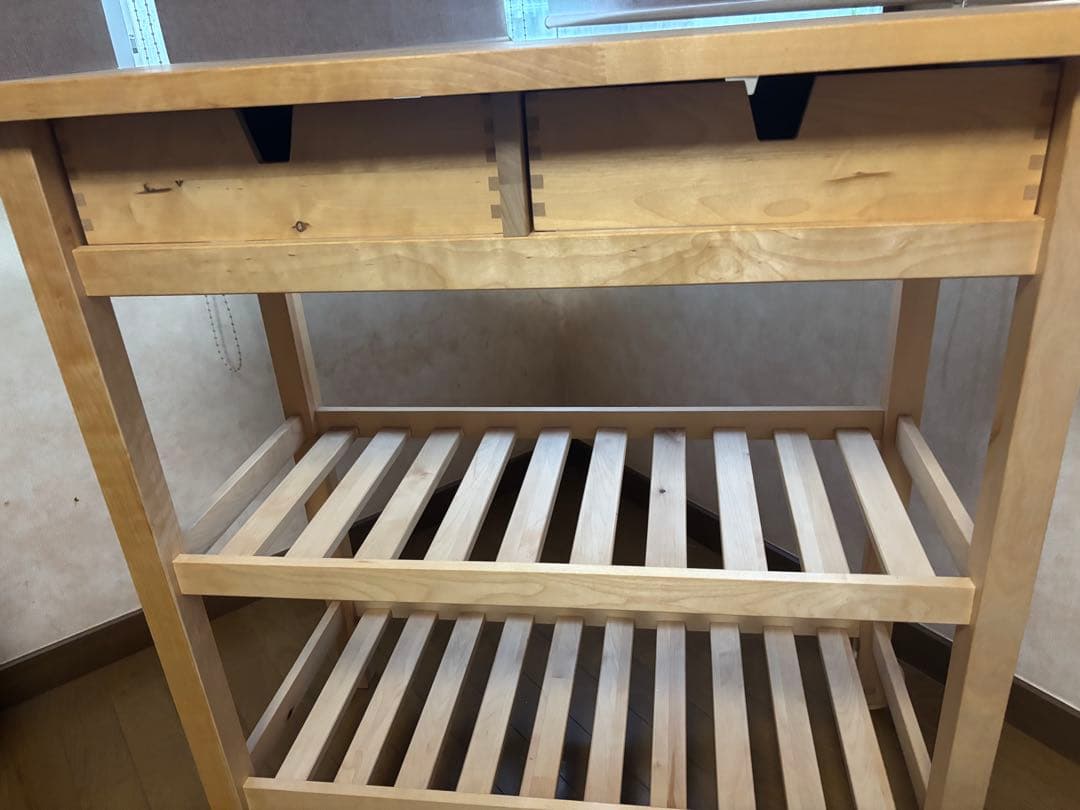 引き取り限定☆美品ナチュラル木製多目的ワゴン