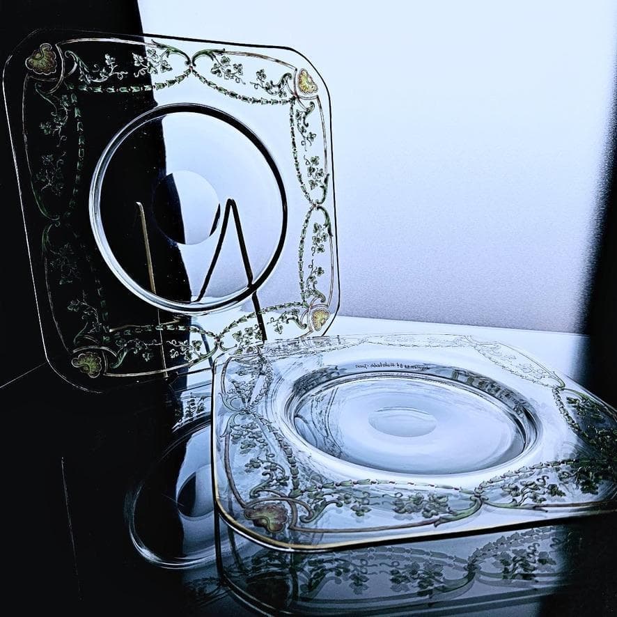 ドームナンシー 美しいアールヌーヴォーの花柄プレート 19世紀