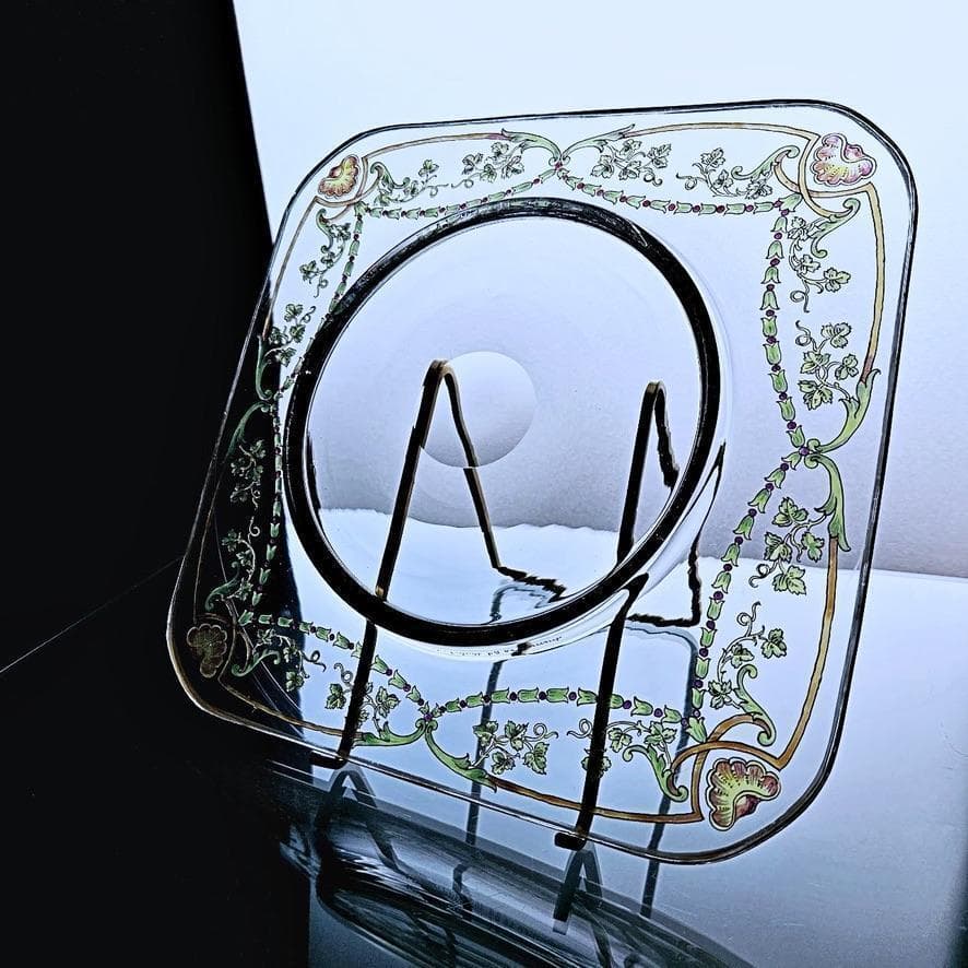 ドームナンシー 美しいアールヌーヴォーの花柄プレート 19世紀