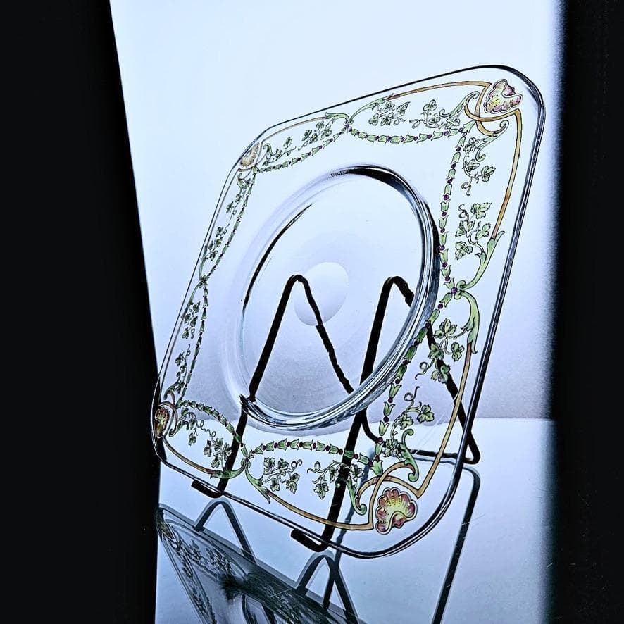 ドームナンシー 美しいアールヌーヴォーの花柄プレート 19世紀