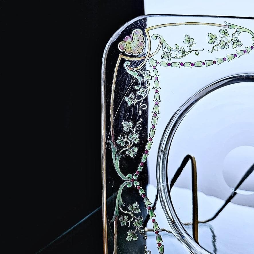 ドームナンシー 美しいアールヌーヴォーの花柄プレート 19世紀