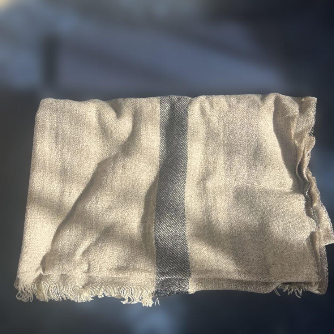 【新品未使用】100% カシミヤ AVOCA特大ストール　チェック柄　箱付き