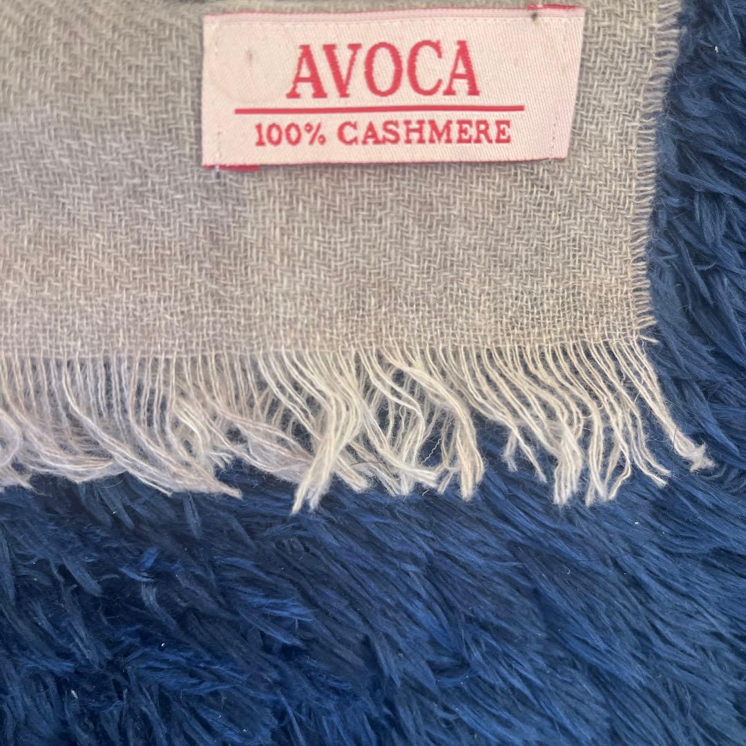 【新品未使用】100% カシミヤ AVOCA特大ストール　チェック柄　箱付き