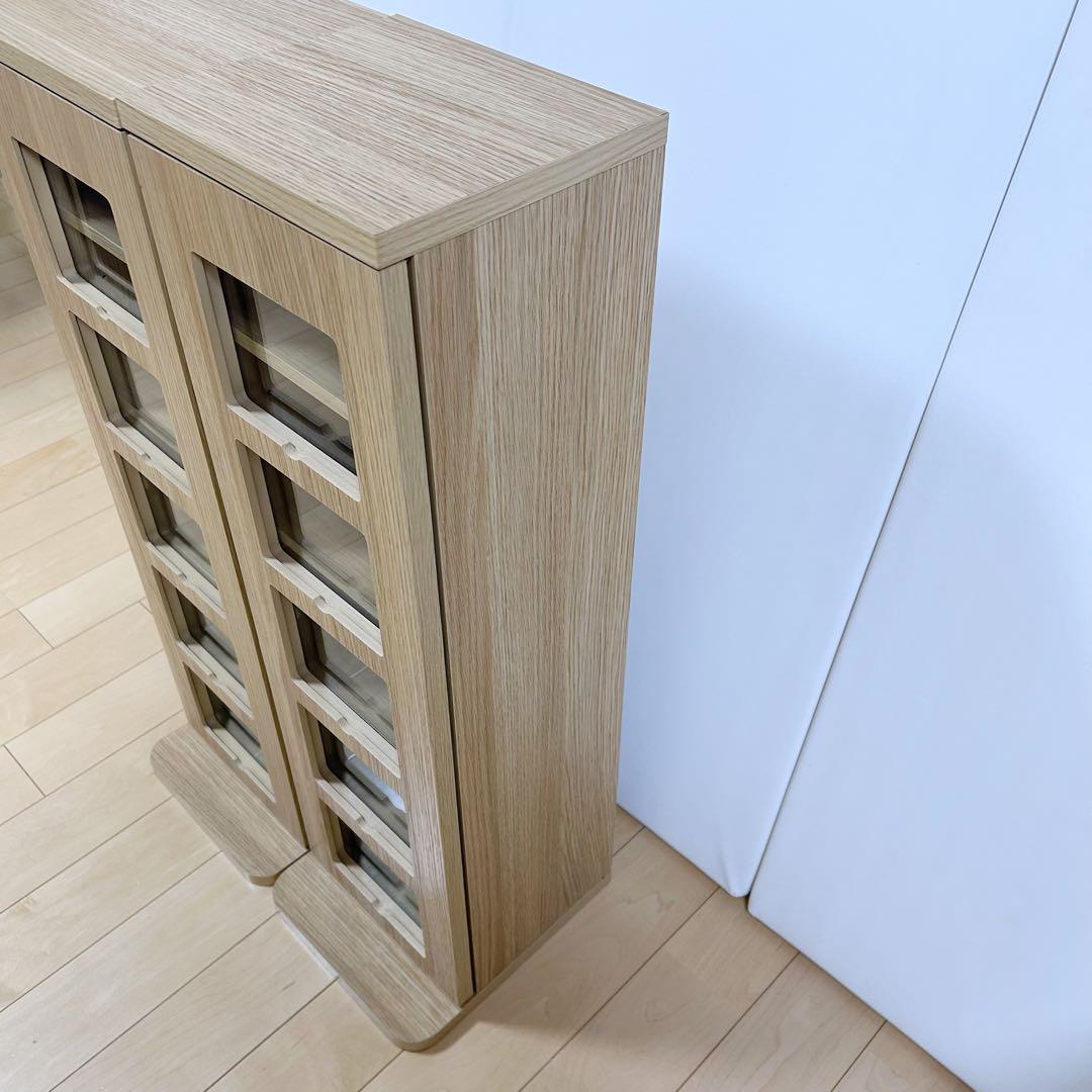 山善 CDタワー ゲーム収納 チェスト ナチュラル　北欧　収納ラック　シェルフ