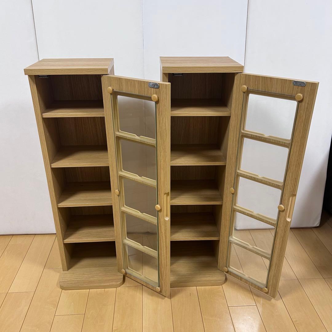 山善 CDタワー ゲーム収納 チェスト ナチュラル　北欧　収納ラック　シェルフ