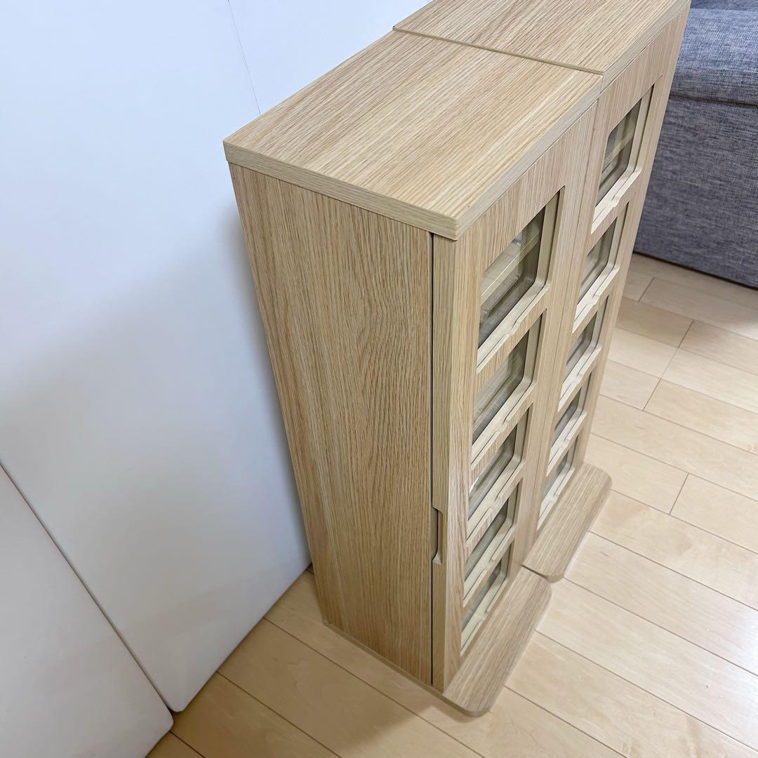 山善 CDタワー ゲーム収納 チェスト ナチュラル　北欧　収納ラック　シェルフ