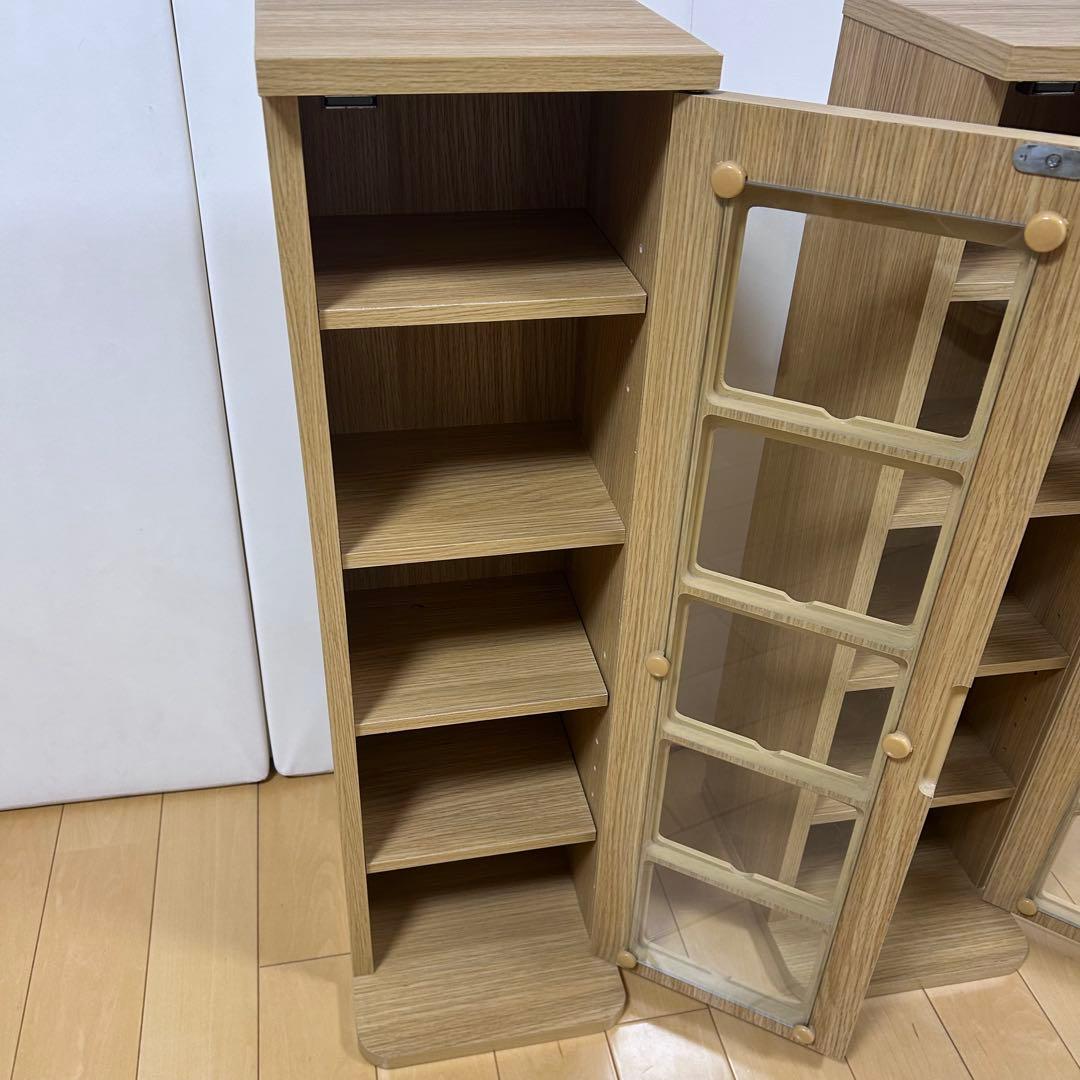 山善 CDタワー ゲーム収納 チェスト ナチュラル　北欧　収納ラック　シェルフ