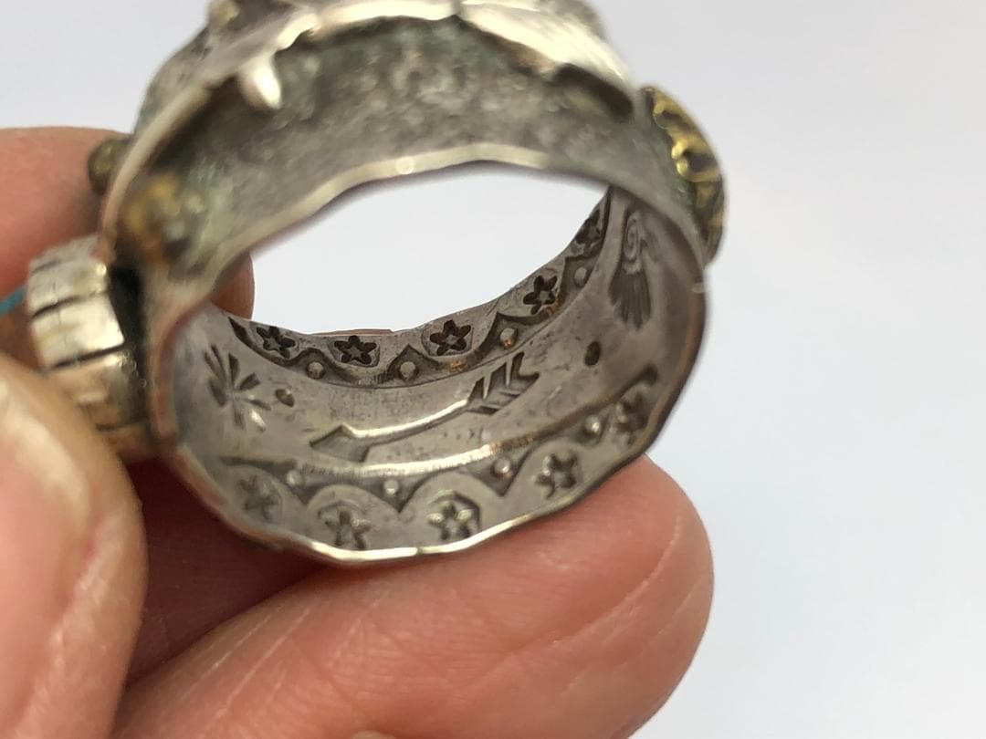 A85.天然石一点物 ターコイズ ナチュラルストーンリング