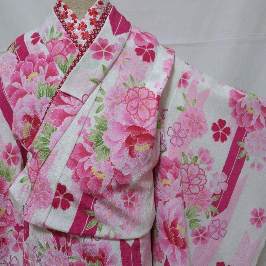 GK4　白✕ピンク　ジャパンスタイル　七歳　七五三　女の子　子供用