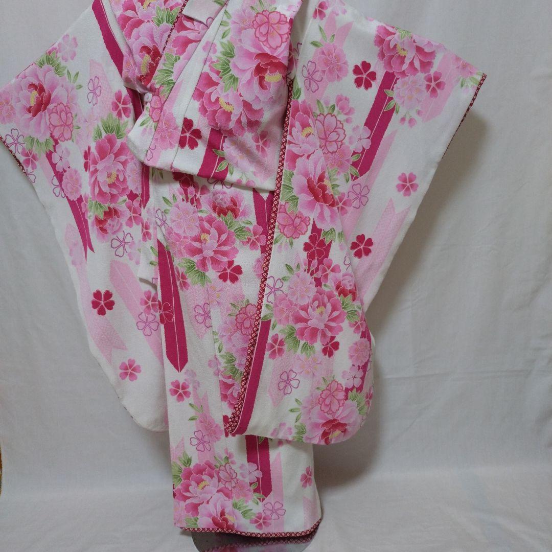 GK4　白✕ピンク　ジャパンスタイル　七歳　七五三　女の子　子供用