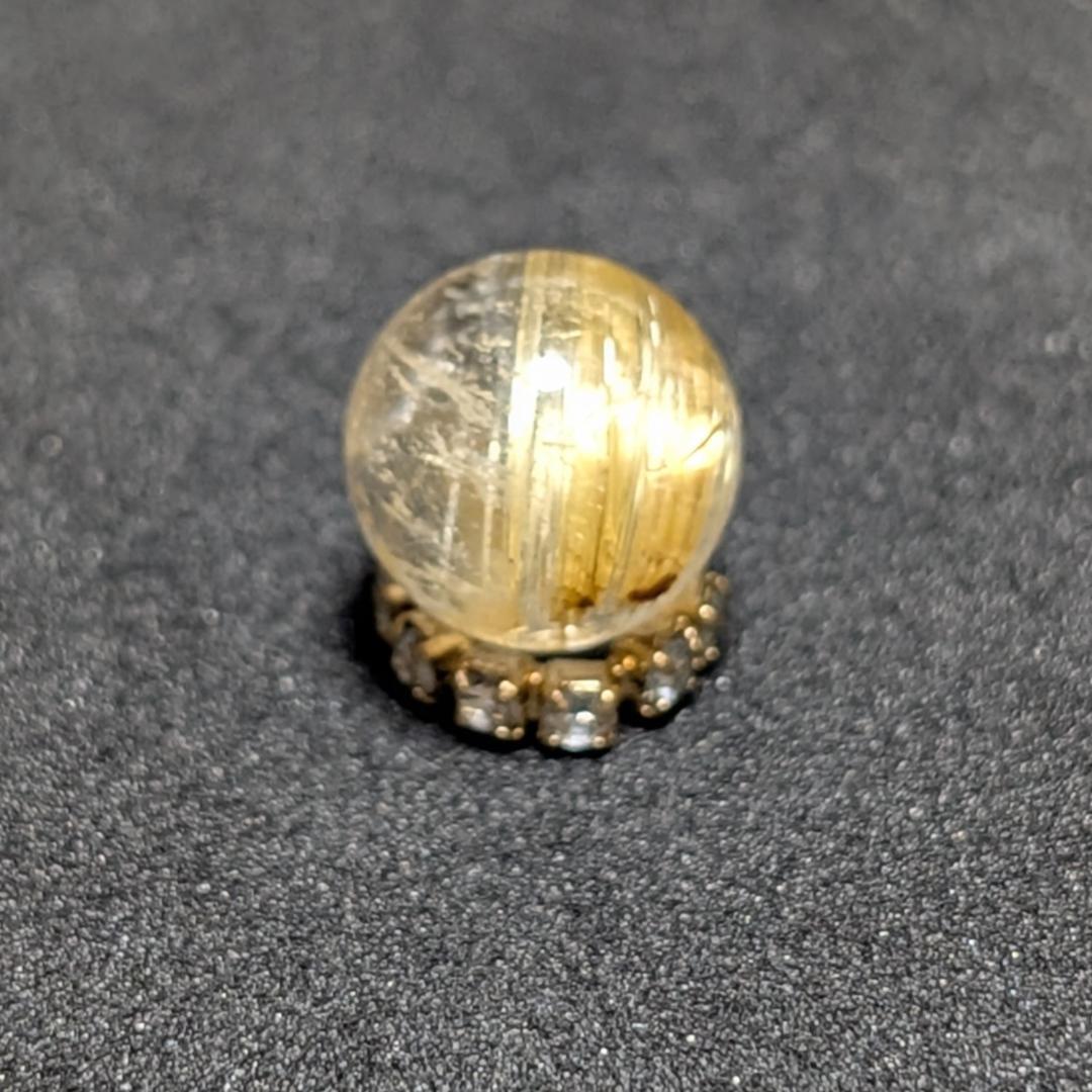 キャッツアイルチルクォーツ 8ミリ 粒売り 一点物 貫通穴あり 金運のお守り