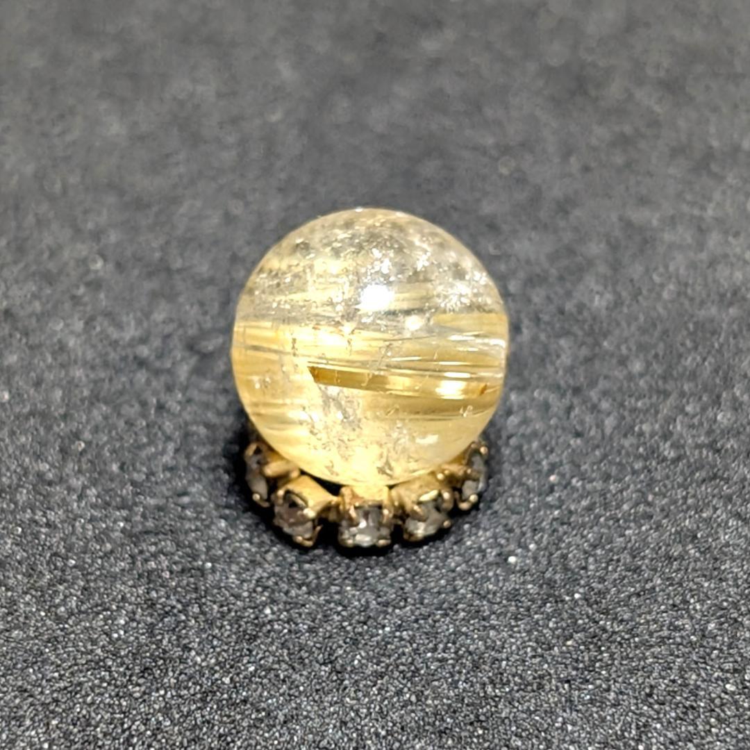 キャッツアイルチルクォーツ 8ミリ 粒売り 一点物 貫通穴あり 金運のお守り