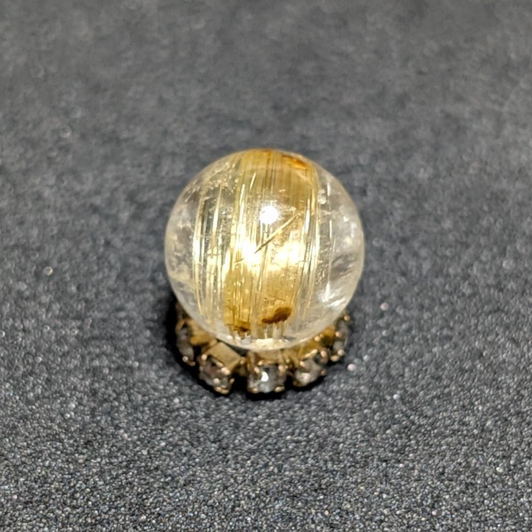 キャッツアイルチルクォーツ 8ミリ 粒売り 一点物 貫通穴あり 金運のお守り