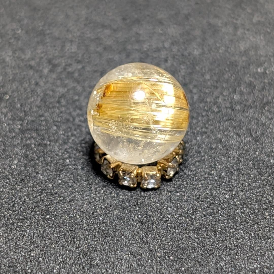 キャッツアイルチルクォーツ 8ミリ 粒売り 一点物 貫通穴あり 金運のお守り