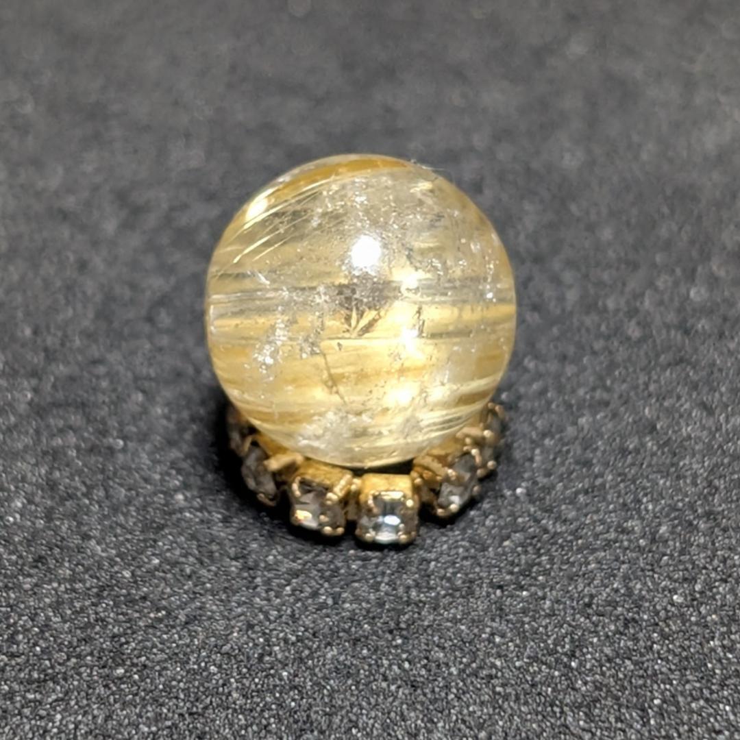 キャッツアイルチルクォーツ 8ミリ 粒売り 一点物 貫通穴あり 金運のお守り