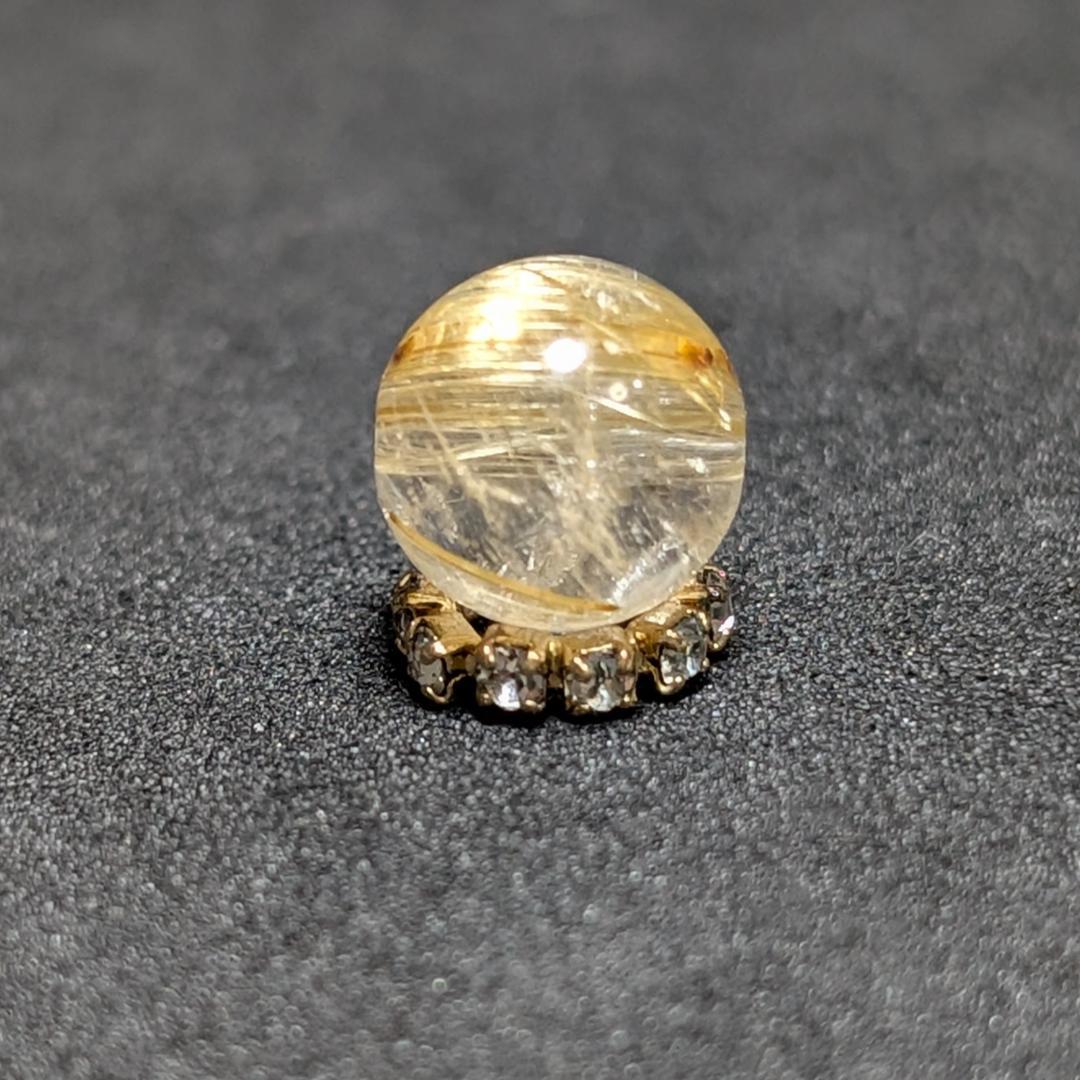 キャッツアイルチルクォーツ 8ミリ 粒売り 一点物 貫通穴あり 金運のお守り