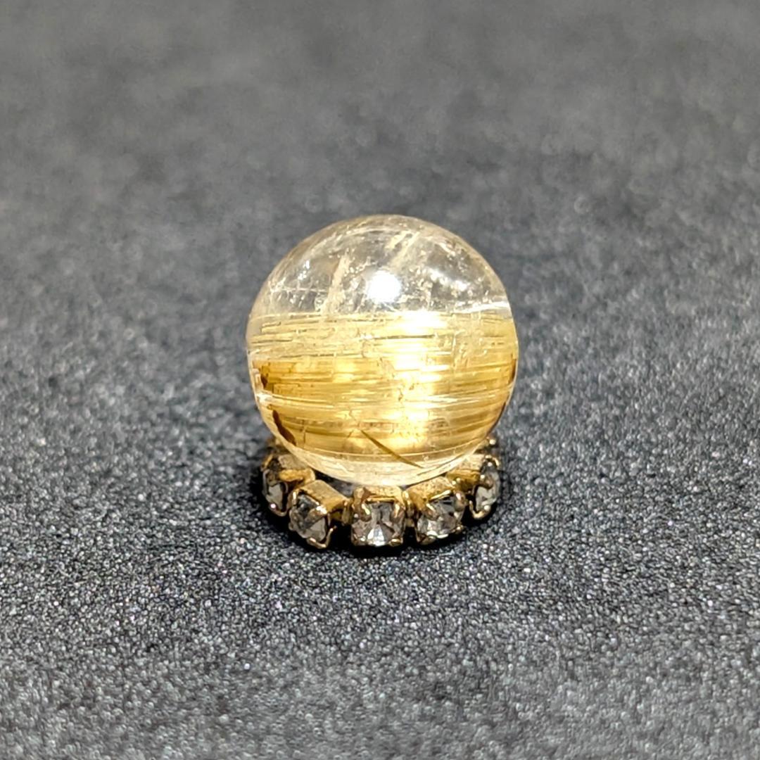 キャッツアイルチルクォーツ 8ミリ 粒売り 一点物 貫通穴あり 金運のお守り