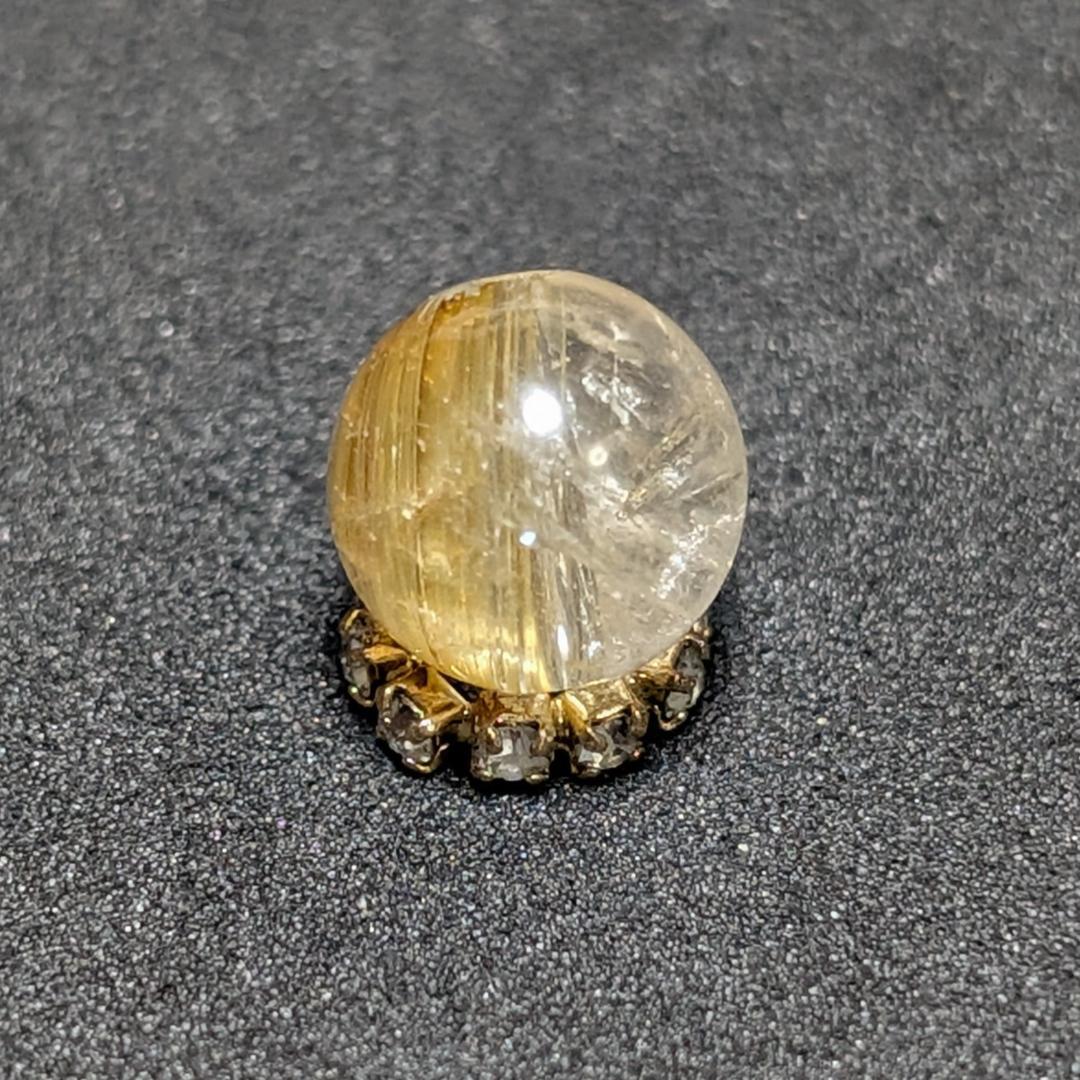 キャッツアイルチルクォーツ 8ミリ 粒売り 一点物 貫通穴あり 金運のお守り