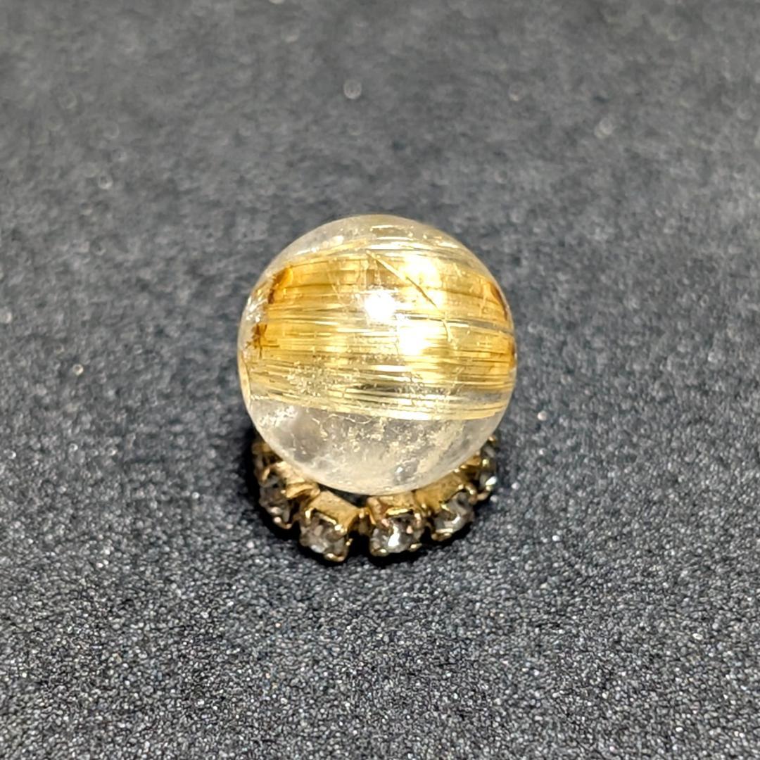 キャッツアイルチルクォーツ 8ミリ 粒売り 一点物 貫通穴あり 金運のお守り