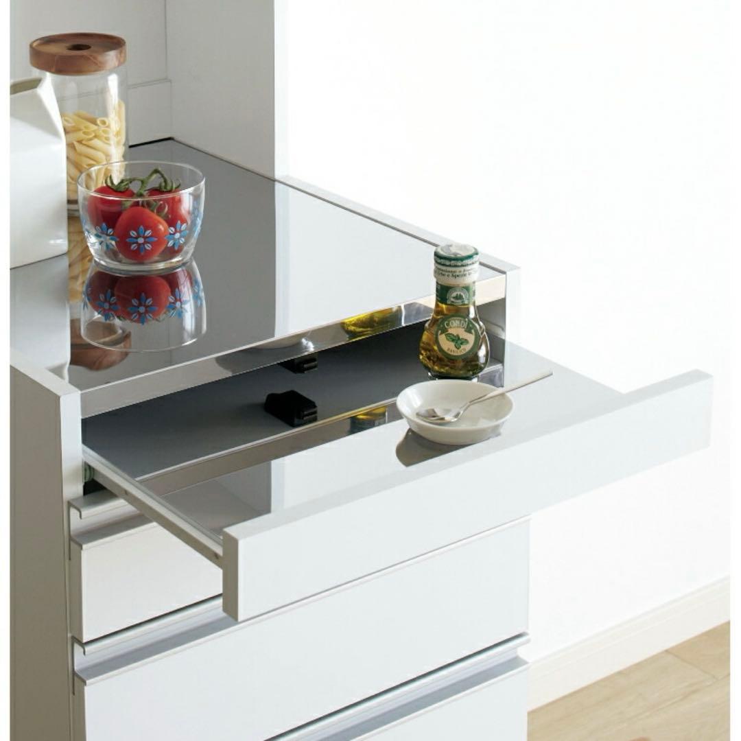 ホワイト 5段引き出し収納　ディノス　食器棚