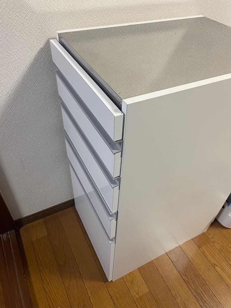 ホワイト 5段引き出し収納　ディノス　食器棚