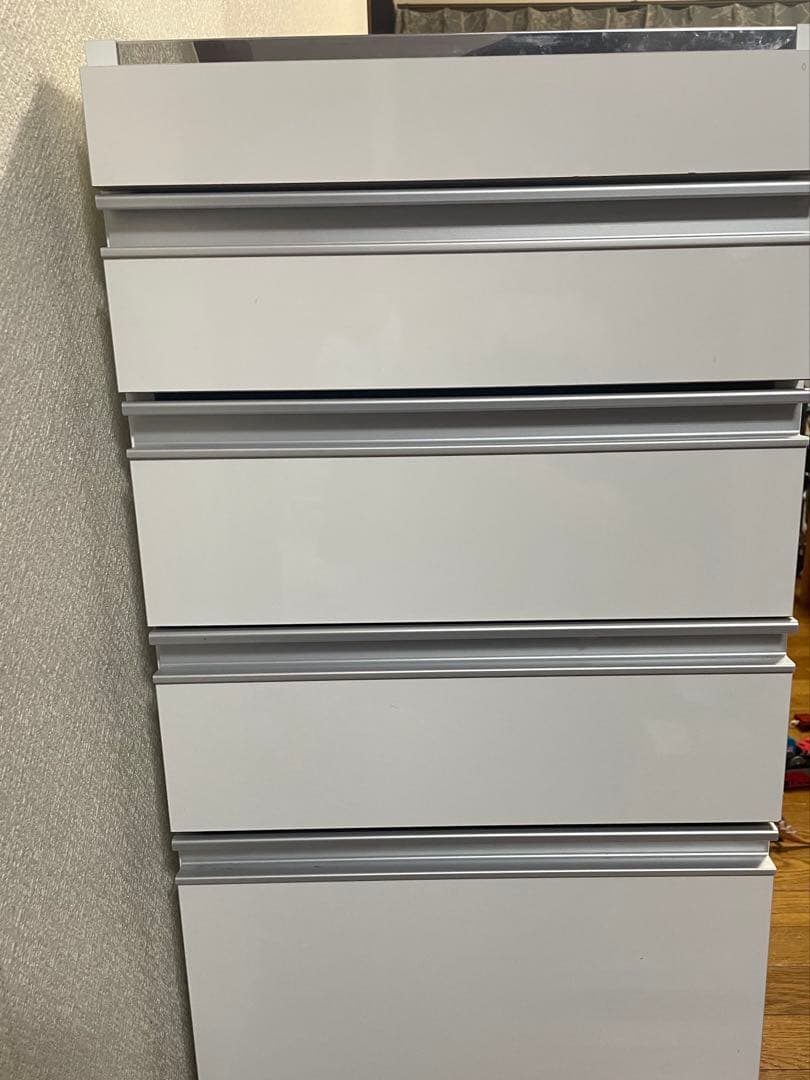 ホワイト 5段引き出し収納　ディノス　食器棚