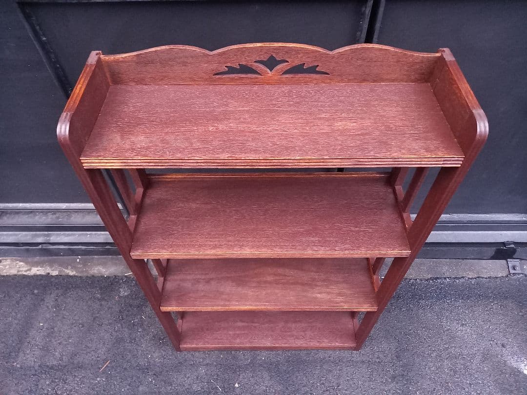 1960's　ヴィンテージ　オープン　シェルフ　柵格子　透かし彫り　飾り棚