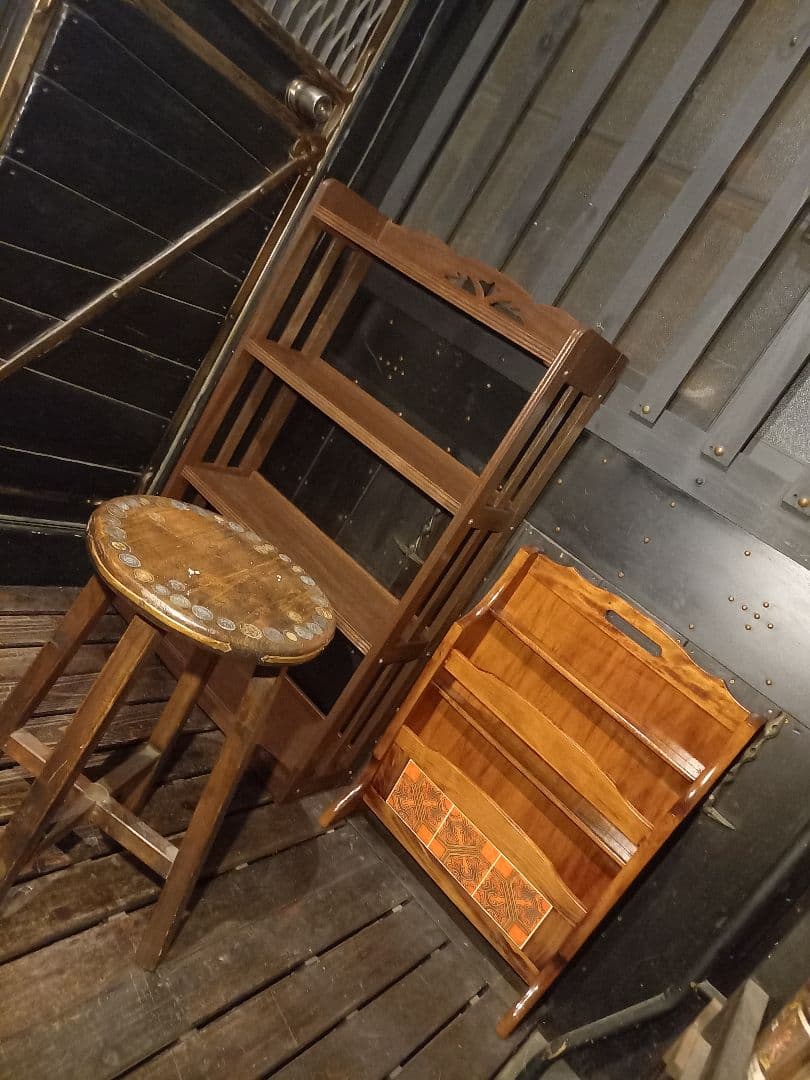 1960's　ヴィンテージ　オープン　シェルフ　柵格子　透かし彫り　飾り棚