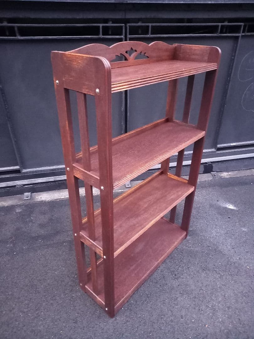 1960's　ヴィンテージ　オープン　シェルフ　柵格子　透かし彫り　飾り棚