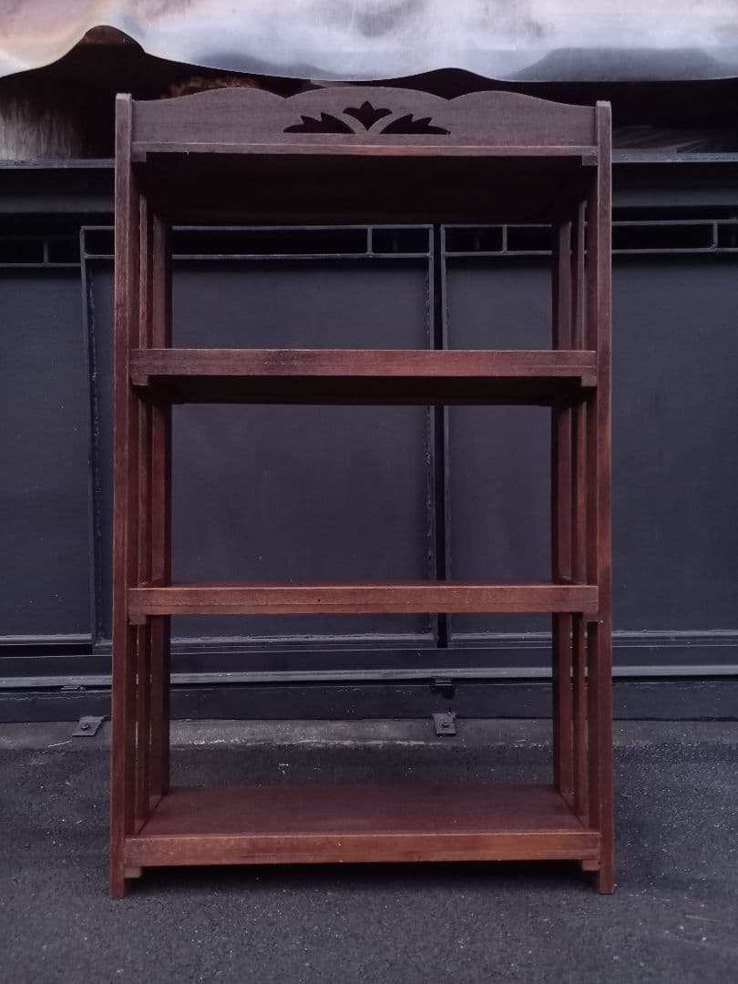 1960's　ヴィンテージ　オープン　シェルフ　柵格子　透かし彫り　飾り棚