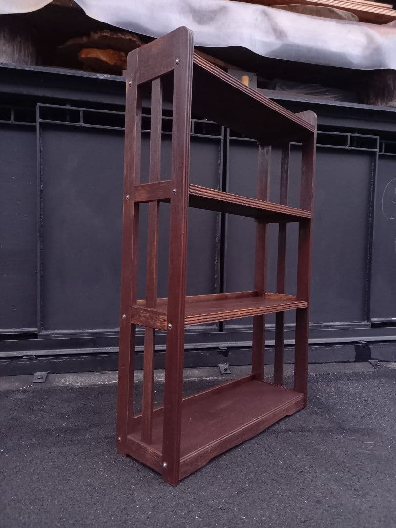 1960's　ヴィンテージ　オープン　シェルフ　柵格子　透かし彫り　飾り棚