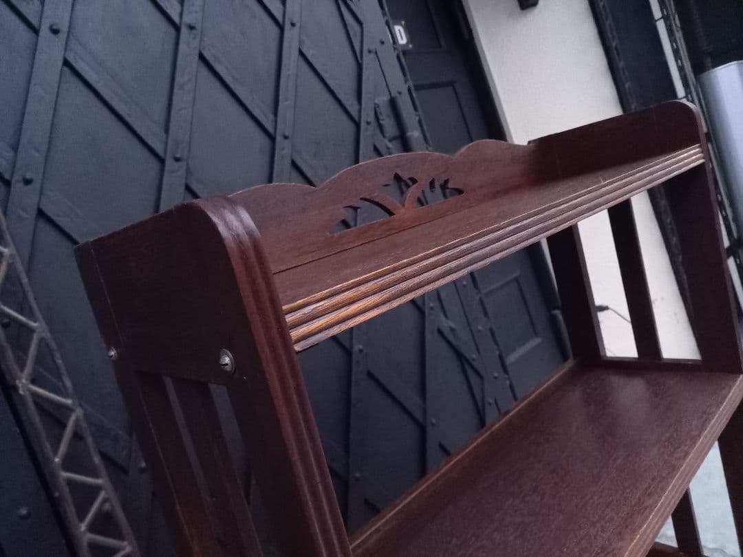 1960's　ヴィンテージ　オープン　シェルフ　柵格子　透かし彫り　飾り棚