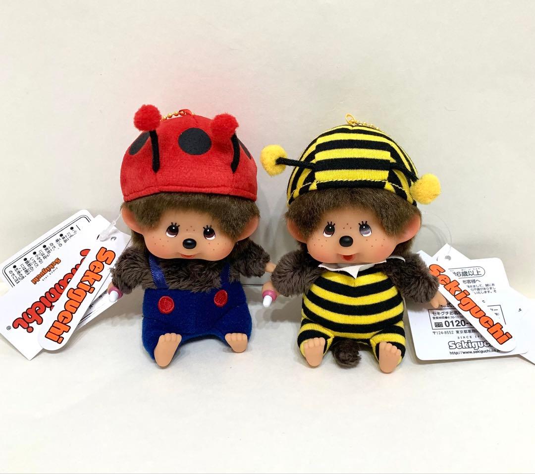 モンチッチ みつばち てんとう虫 顔でか キーチェーン 2個セット 新品