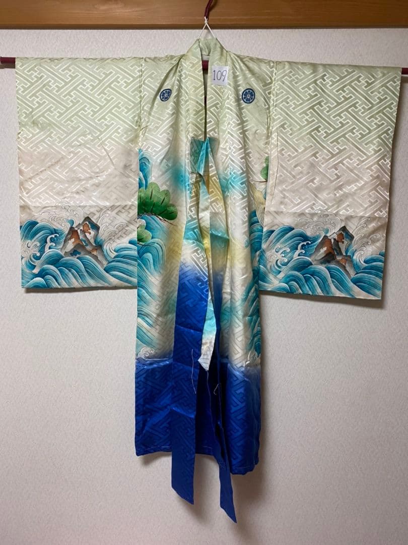 No.109アンティーク子供着物正絹七五三男の子着丈99センチ裄丈46センチ