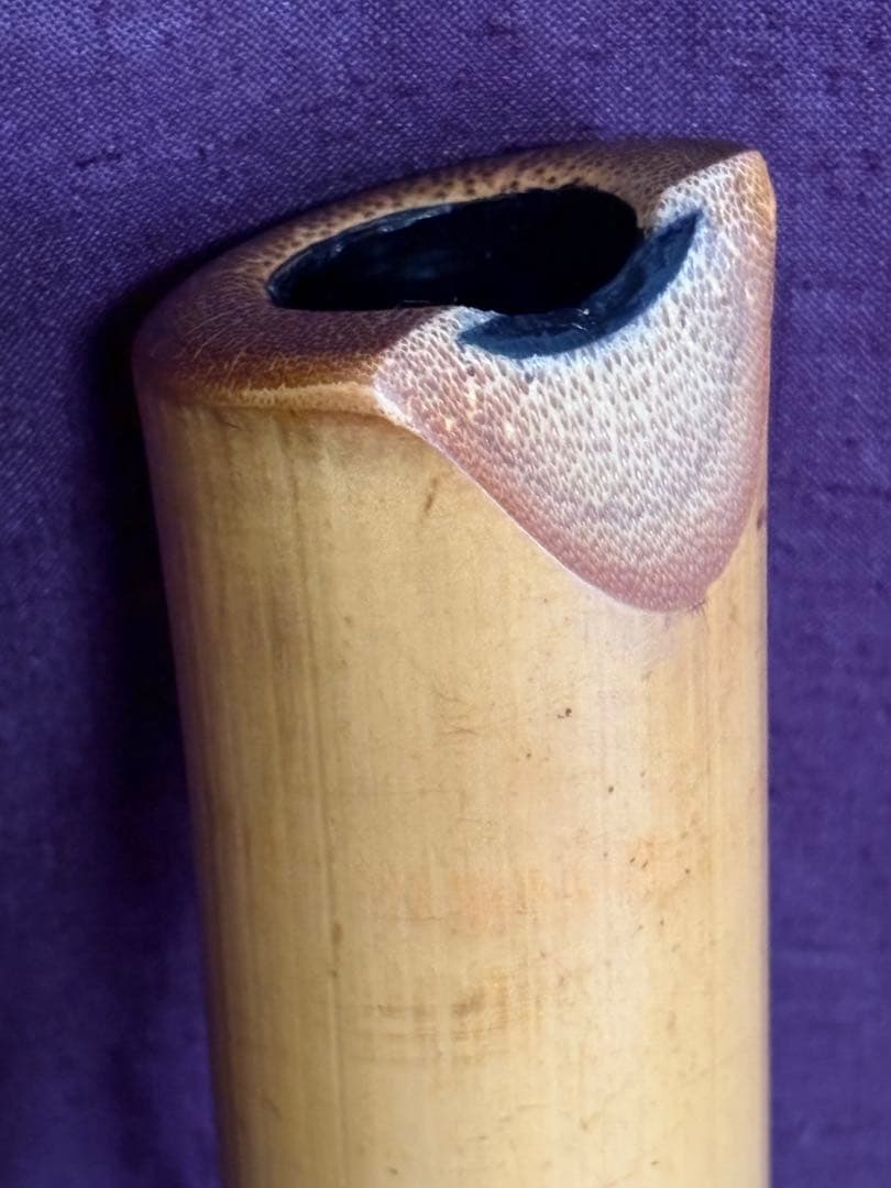 都山流尺八　在銘(2印)　長さー約58㎝　 重さー約430g　松下深水銘