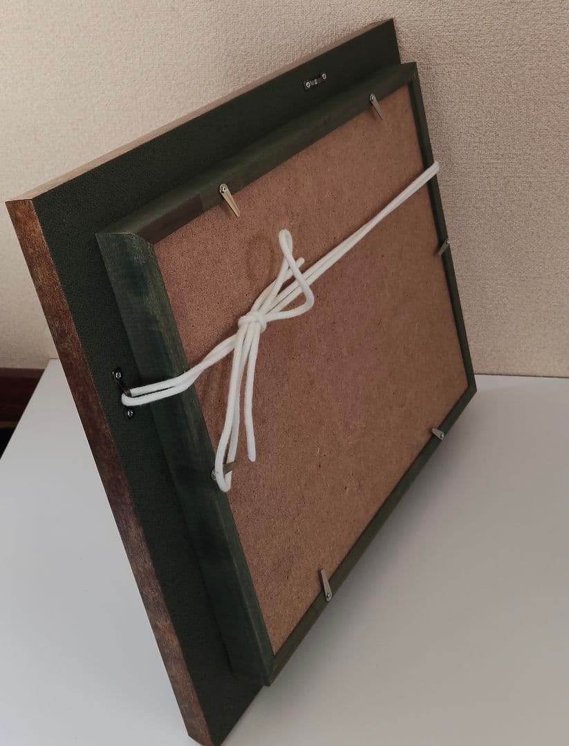 油絵　青い缶にコスモス　F3