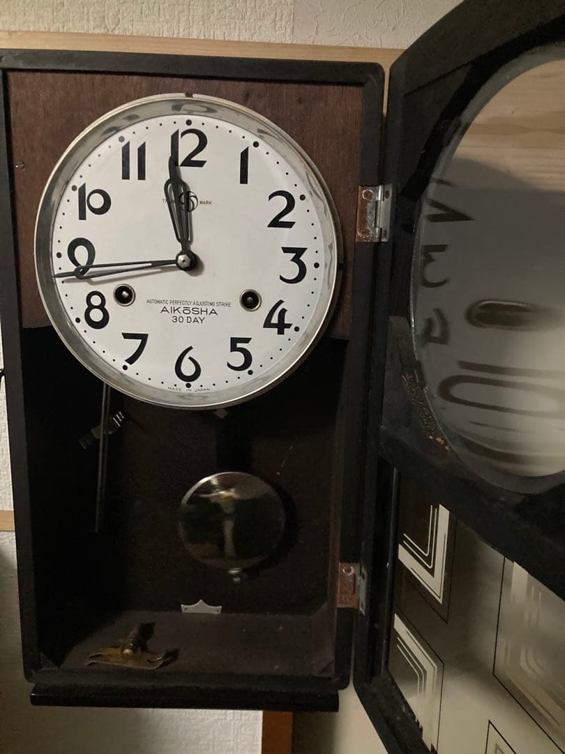 愛工舎 30DAY巻 アンティーク柱時計 稼働中
