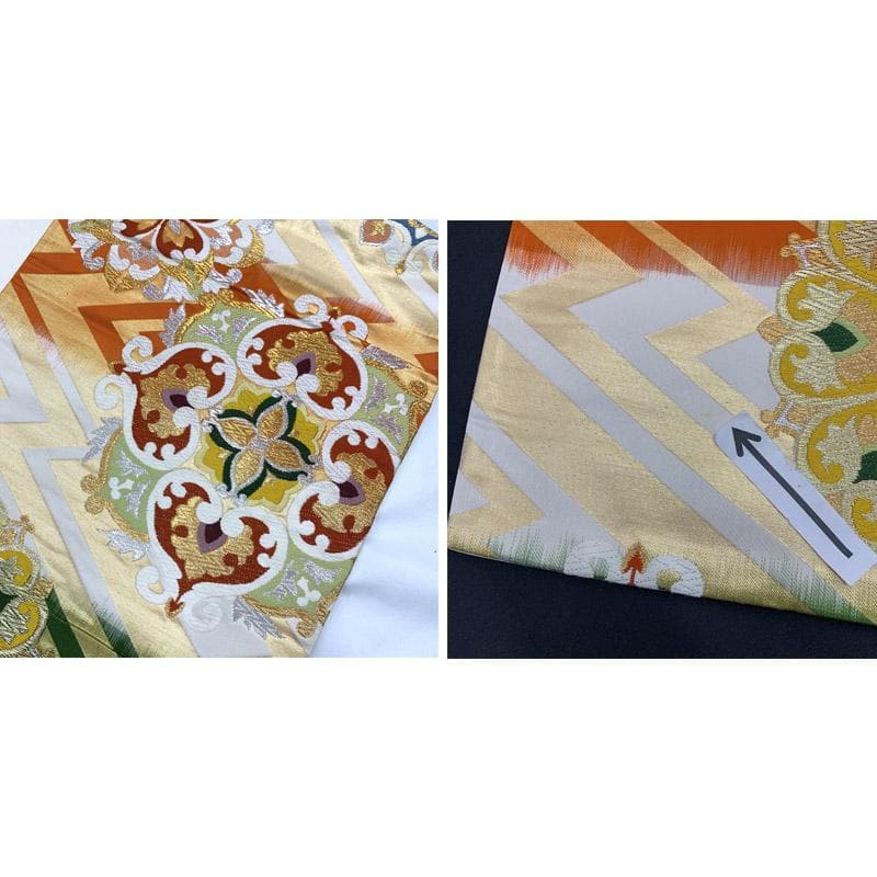 510aj15■ハーフ成人式 卒業式 女児 着物&袋帯&長襦袢 金彩■良好