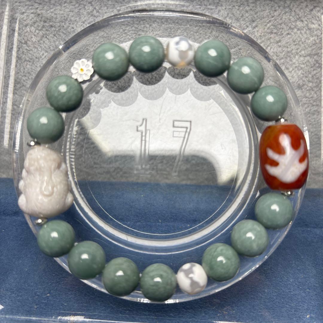 あずきちゃん瑪瑙　銀線白毫天珠　1-226 ご確認ページNo.1