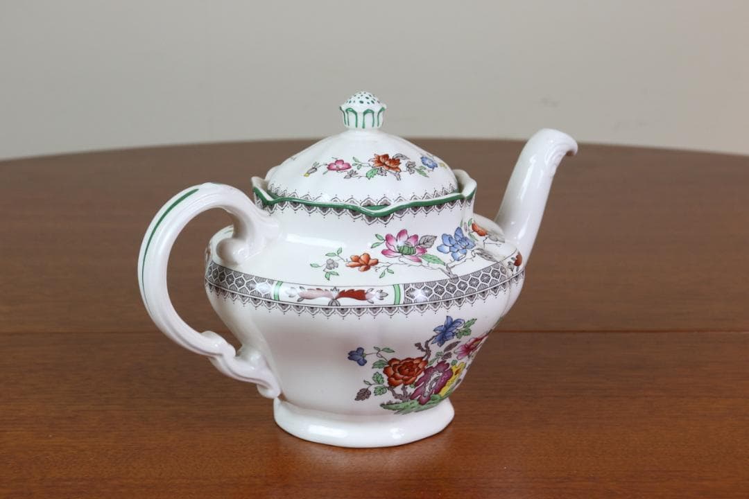 お値下げ　スポード　チャイニーズローズ　ポット　イギリス　ヴィンテージ