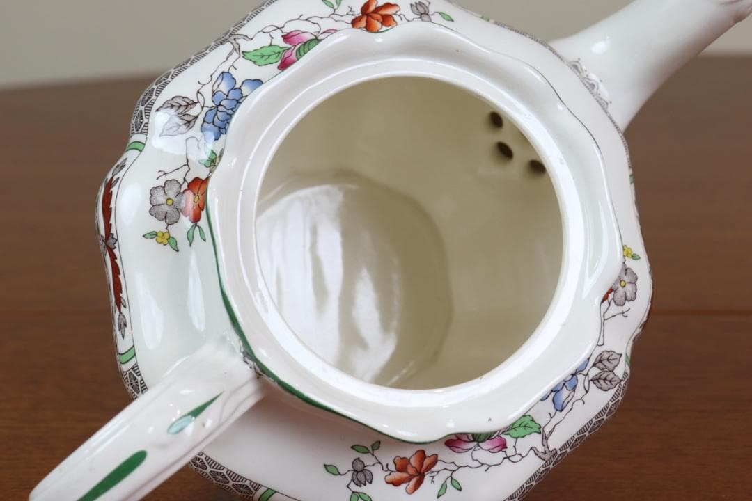 お値下げ　スポード　チャイニーズローズ　ポット　イギリス　ヴィンテージ