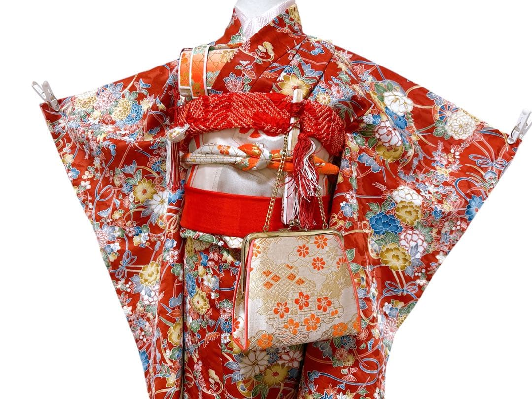 お買い得品♡七五三　7歳　女の子　フルセット　赤系　レトロ　アンティーク