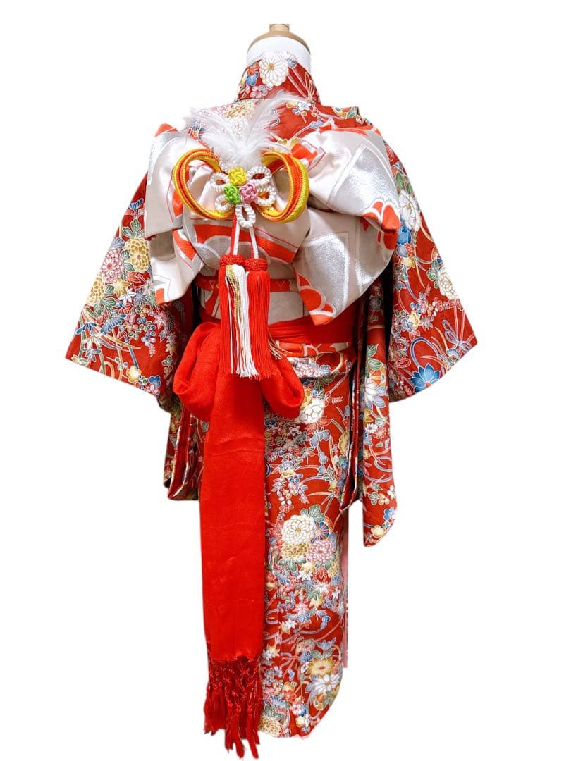 お買い得品♡七五三　7歳　女の子　フルセット　赤系　レトロ　アンティーク