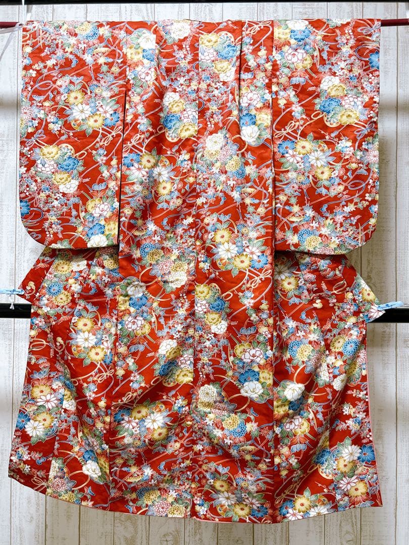 お買い得品♡七五三　7歳　女の子　フルセット　赤系　レトロ　アンティーク