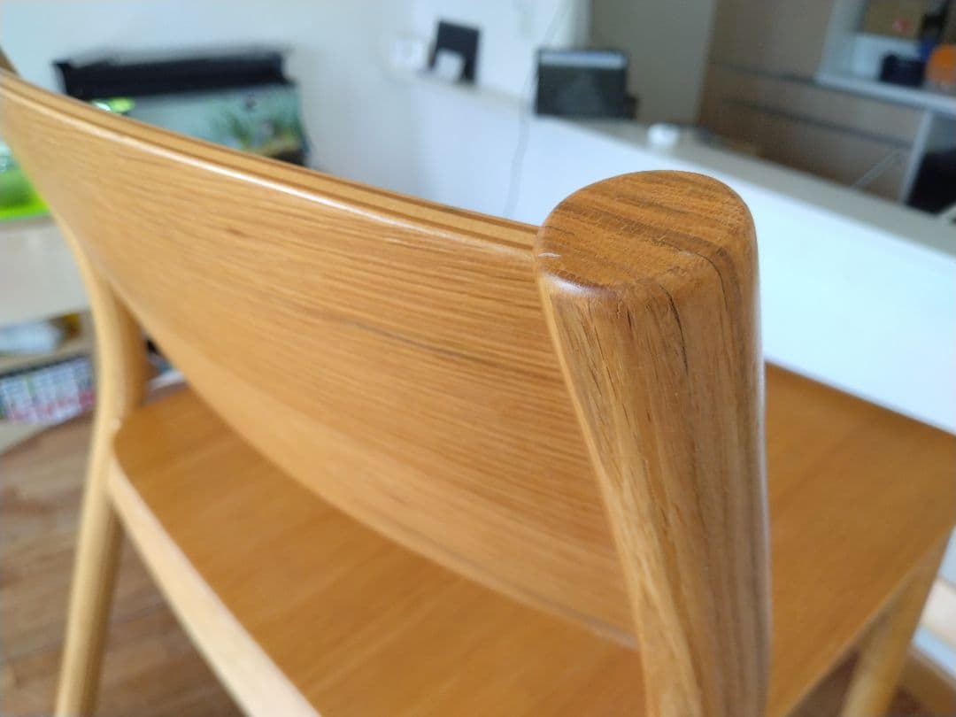 【極美品】MUJI/無印良品 オーク材ラウンジチェアワイド①ダイニングカフェ椅子