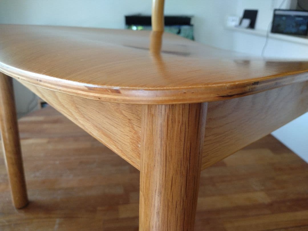 【極美品】MUJI/無印良品 オーク材ラウンジチェアワイド①ダイニングカフェ椅子