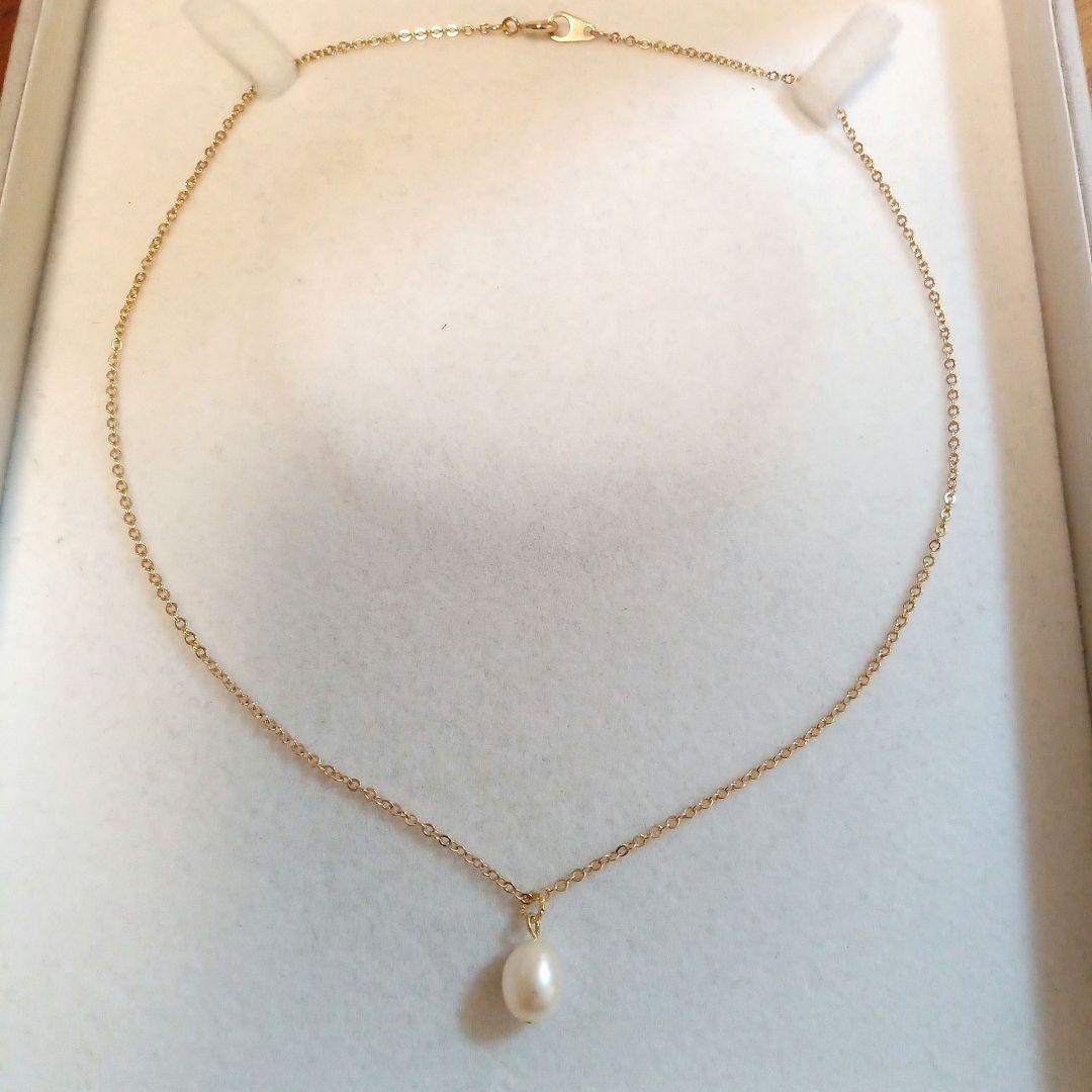 1712魅力を引き出す✨️✨️　淡水パールネックレス　ライス　シンプル一粒♥