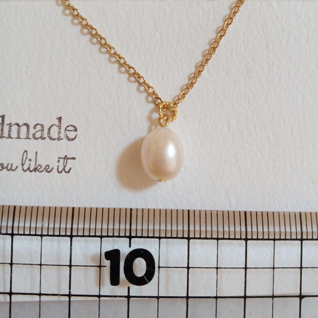 1712魅力を引き出す✨️✨️　淡水パールネックレス　ライス　シンプル一粒♥